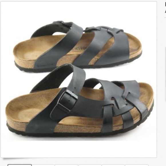 Birkenstock Shoes - Birkenstock Black Pisa Slide Sandals Size 38